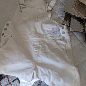 Long white overalls denim baukjen new with tags size 6